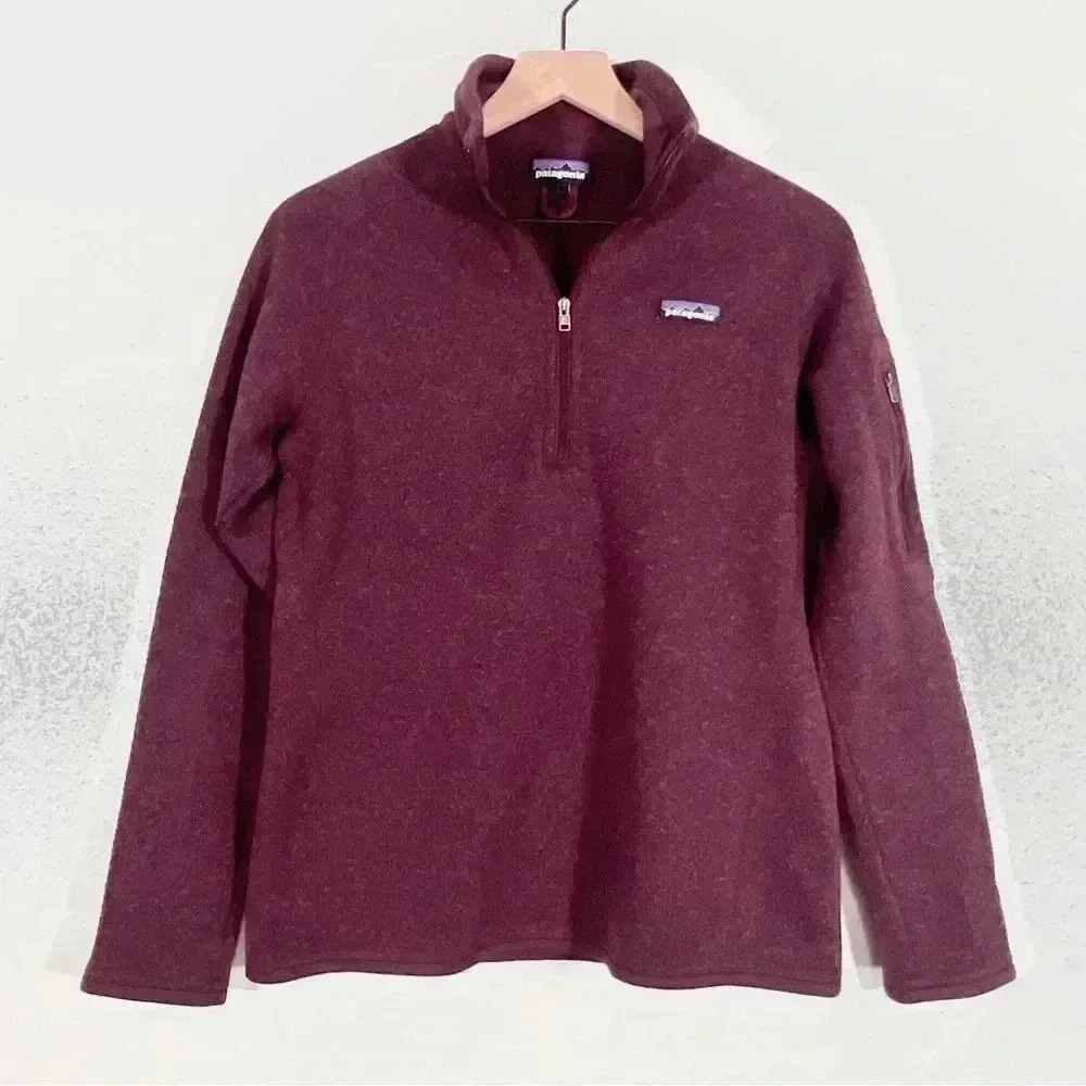 Womens Patagonia Better Sweater Maroon 1/4 Zip